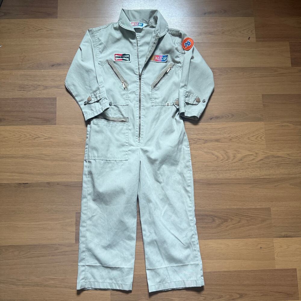 Youth Kids Vintage 80's NASCAR Racing Pit Crew Full Jumpsuit Coveralls Sz 4 (XS)